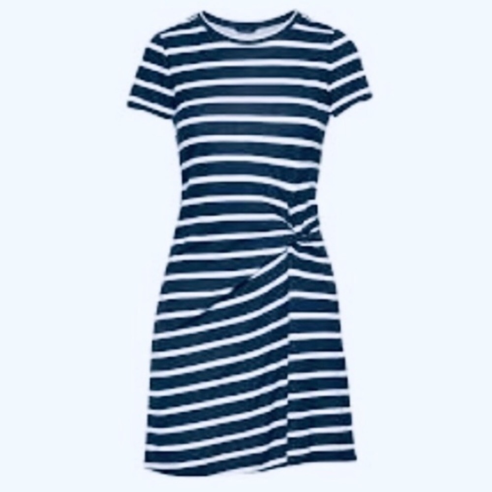 Banana Republic Navy & White Stripe T-Shirt Dress